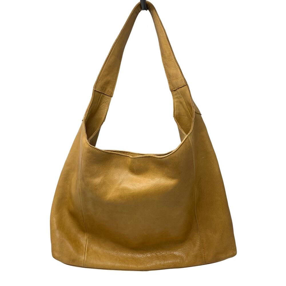 Latico NJ USA Large Tan Leather Hobo Bag Slouchy Shoulder Purse Boho Pockets